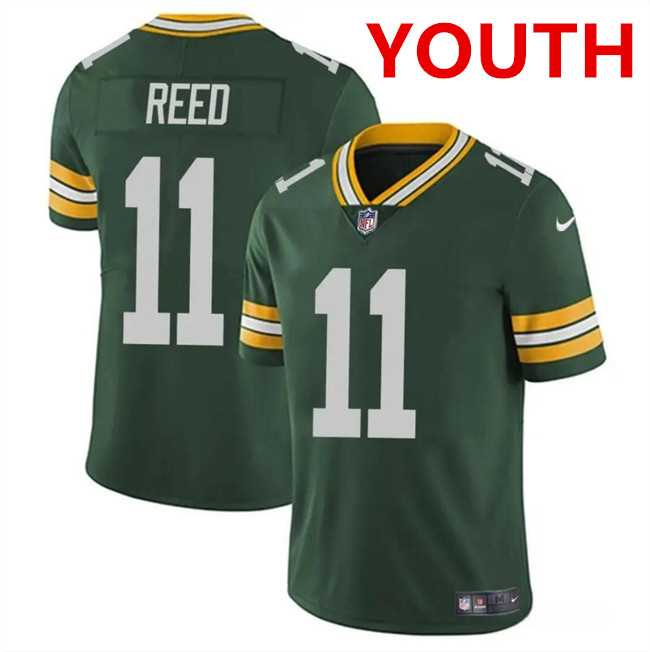 Youth Green Bay Packers #11 Jayden Reed Green Vapor Untouchable Stitched Jersey Dzhi